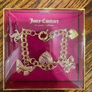 Juicy Couture Gold Bracelet with Pink Charms